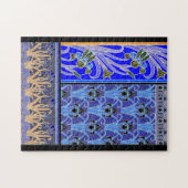 アールヌーボー虹彩花エレガントヴィンテージフローラ ジグソーパズル (横)