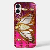 アールヌーボー蛾の女性ジェムモノグラムピンクパープル Case-Mate iPhoneケース (裏面)