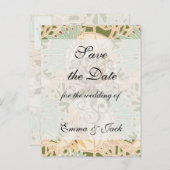 アールヌーボー装飾 葉 花 案内ポストカード (正面/裏面)