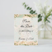 アールヌーボー装飾 葉 花 案内ポストカード (スタンド正面)