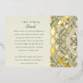 アールヌーボー詳細ス結婚カードのウォームアース 箔招待状 (正面)