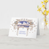 アールヌーボー誕生日 カード (黄色い花)