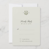 アールヌーボー調和ウェディングRSVPカード 招待状 (正面)
