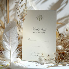 アールヌーボー調和ウェディングRSVPカード 招待状