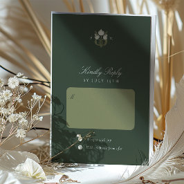 アールヌーボー調和ウェディングRSVPカード 招待状