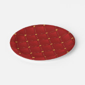 アールヌーボー赤と金ゴールド ペーパープレート (アングル)