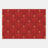 アールヌーボー赤と金ゴールド ラッピングペーパーシート (正面3)