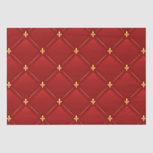 アールヌーボー赤と金ゴールド 薄葉紙 (正面)