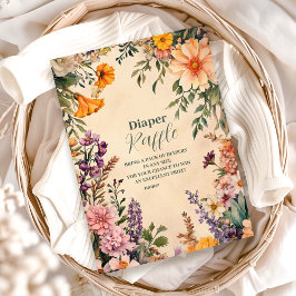 アールヌーボー赤ビクトリアンちゃんシャワーおむつラッフル エンクロージャーカード