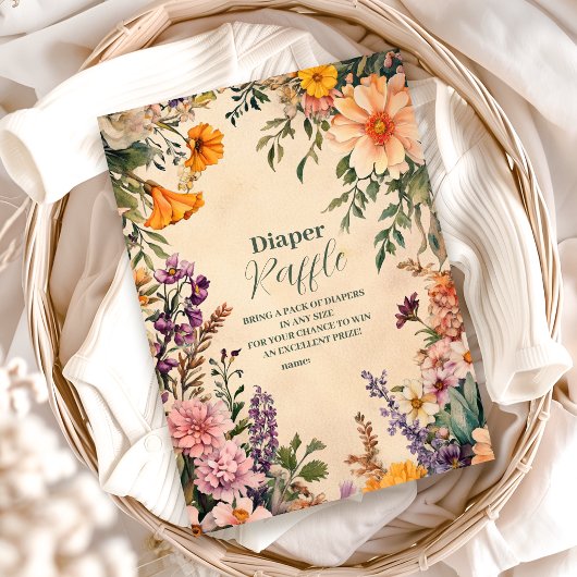 アールヌーボー赤ビクトリアンちゃんシャワーおむつラッフル エンクロージャーカード