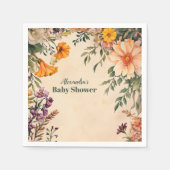 アールヌーボー赤ビクトリアンちゃんシャワー スタンダードカクテルナプキン (正面)