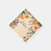 アールヌーボー赤ビクトリアンちゃんシャワー スタンダードカクテルナプキン (角)