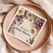 アールヌーボー赤ビクトリアンちゃんシャワー スタンダードカクテルナプキン