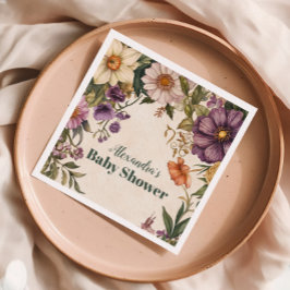 アールヌーボー赤ビクトリアンちゃんシャワー スタンダードカクテルナプキン