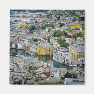 アールヌーボー都市Alesundのノルウェーの磁石 マグネット