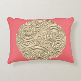 アールヌーボー金ゴールドエレガントピンク アクセントクッション
