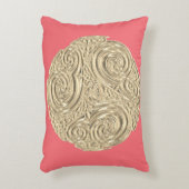 アールヌーボー金ゴールドエレガントピンク アクセントクッション (正面(垂直))