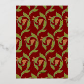 アールヌーボー金ゴールドグリーンボタニカルザデイト 箔招待状 (裏面)