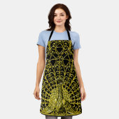 アールヌーボー金ゴールドピーコック エプロン (着用した状態)