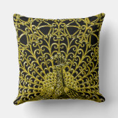 アールヌーボー金ゴールドピーコック クッション (裏面)