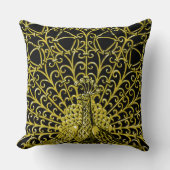 アールヌーボー金ゴールドピーコック クッション (正面)