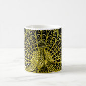 アールヌーボー金ゴールドピーコック コーヒーマグカップ (中央)