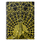 アールヌーボー金ゴールドピーコック ノートブック (正面)