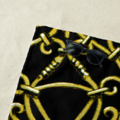 アールヌーボー金ゴールドピーコック ビーチタオル (インサイチュ)