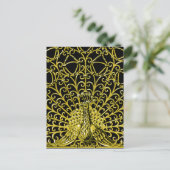 アールヌーボー金ゴールドピーコック ポストカード (スタンド正面)