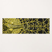 アールヌーボー金ゴールドピーコック ヨガマット (正面(横))