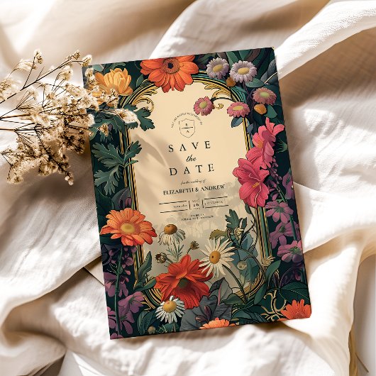 アールヌーボー金ゴールドフレ結婚ーム セーブザデート