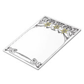 アールヌーボー金ゴールド縁ど花 ノートパッド (アングル)