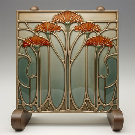 アールヌーボー開花[セット3/4枚] タイル