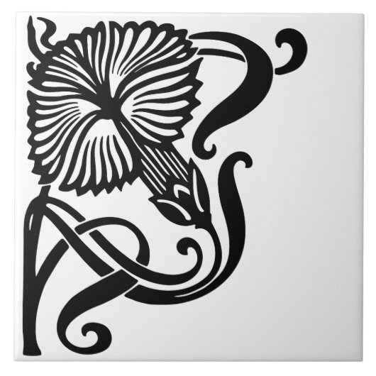 アールヌーボー陶磁器タイル タイル (正面)