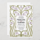 アールヌーボー雪結婚粒 招待状 (正面/裏面)