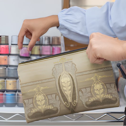 アールヌーボー高い花瓶フラワーインセッ結婚トブライド アクセサリーポーチ