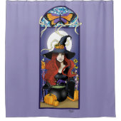 アールヌーボー魔女 シャワーカーテン (正面)