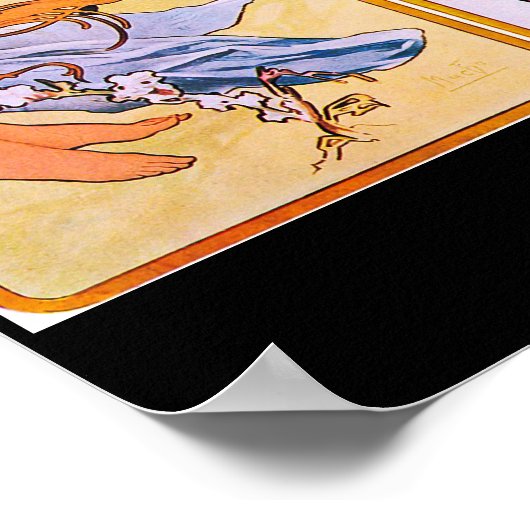 アールヌーボー鮮やかな色4シーズンズウィメンズ ポスター (角)