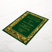 アールヌーボー鳥とフローラの縁ど葉 箔招待状 (回転した状態)