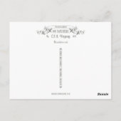 アールヌーボー鳥と木の絵葉書 ポストカード (裏面)