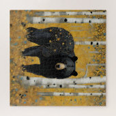 アールヌーボー黒熊 ジグソーパズル (横)