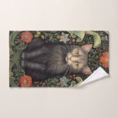 アールヌーボー黒猫と赤い花 ハンドタオル (ハンドタオル)