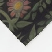 アールヌーボー黒猫と赤い花 フリースブランケット (角)