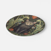 アールヌーボー黒猫と赤い花 ペーパープレート (アングル)