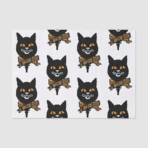 アールヌーボー黒猫のティッシュペーパー