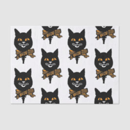 アールヌーボー黒猫のティッシュペーパー 薄葉紙