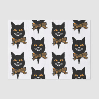 アールヌーボー黒猫のティッシュペーパー 薄葉紙