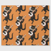 アールヌーボー黒猫の無光沢の包装紙 ラッピングペーパー (フラット)