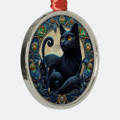アールヌーボー黒猫クリスマスオーナメント メタルオーナメント (右)
