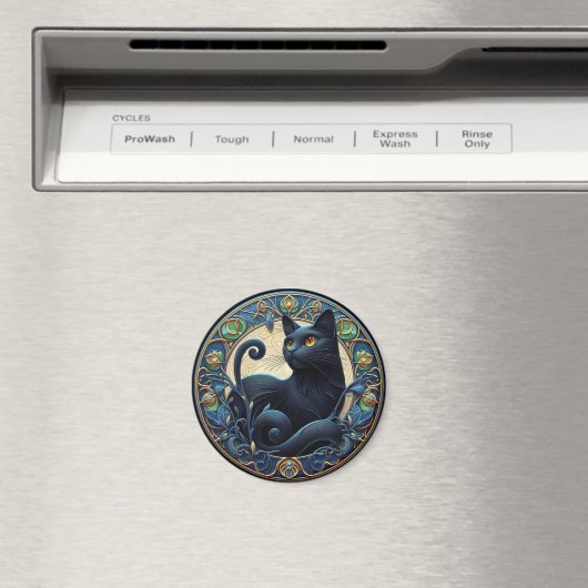アールヌーボー黒猫ケルト磁石 マグネット (インサイチュ (食洗機))